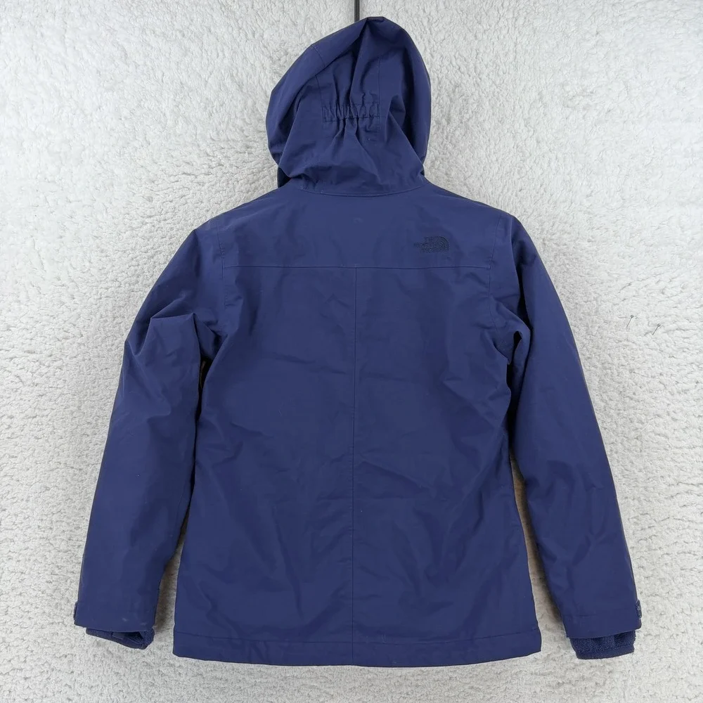 The North Face Jacket Girls M 10/12 Blue 3-in-1 Fleece Lined Hooded Full Zip